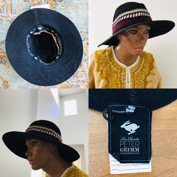 DAILY DEAL! NWT PETER GRIMM True Character Black Knit HAT O/S - Picture 8 of 16